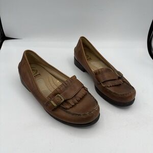 Earth Spirit Loafers Womens‎ Size 6.5 W Penny Gelron 2000 Leather Brown Slip On